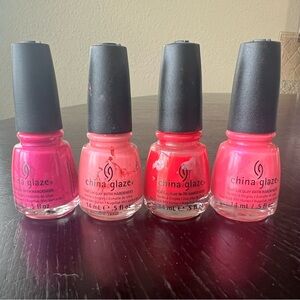China Glaze Pink Nail Polish Set set of 4 pink shades, mostly full